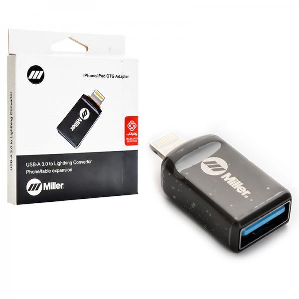 تبدیل Miller OTG USB3.0 TO Lightning مدل MO-205 - مشکی نمای بسته بندی