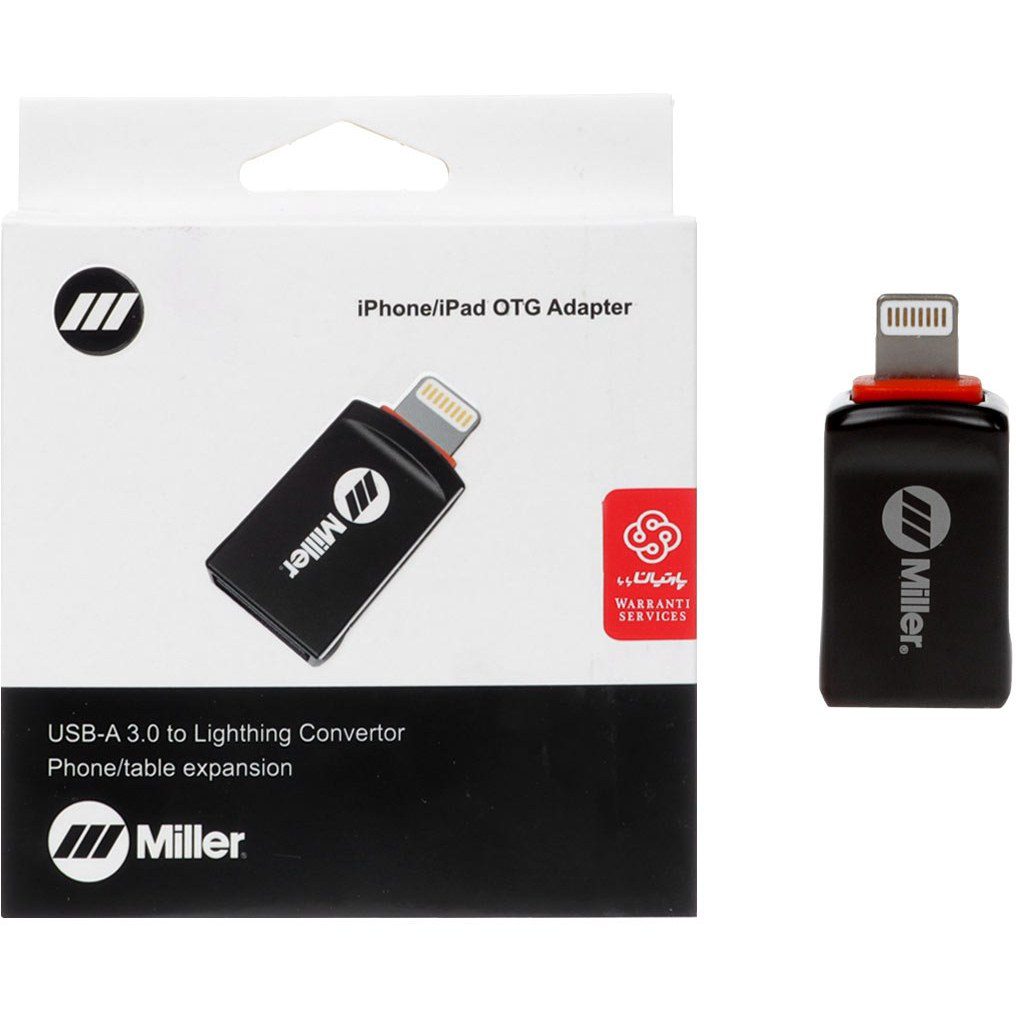 تبدیل Miller OTG USB3.0 TO Lightning مدل MO-205 - مشکی