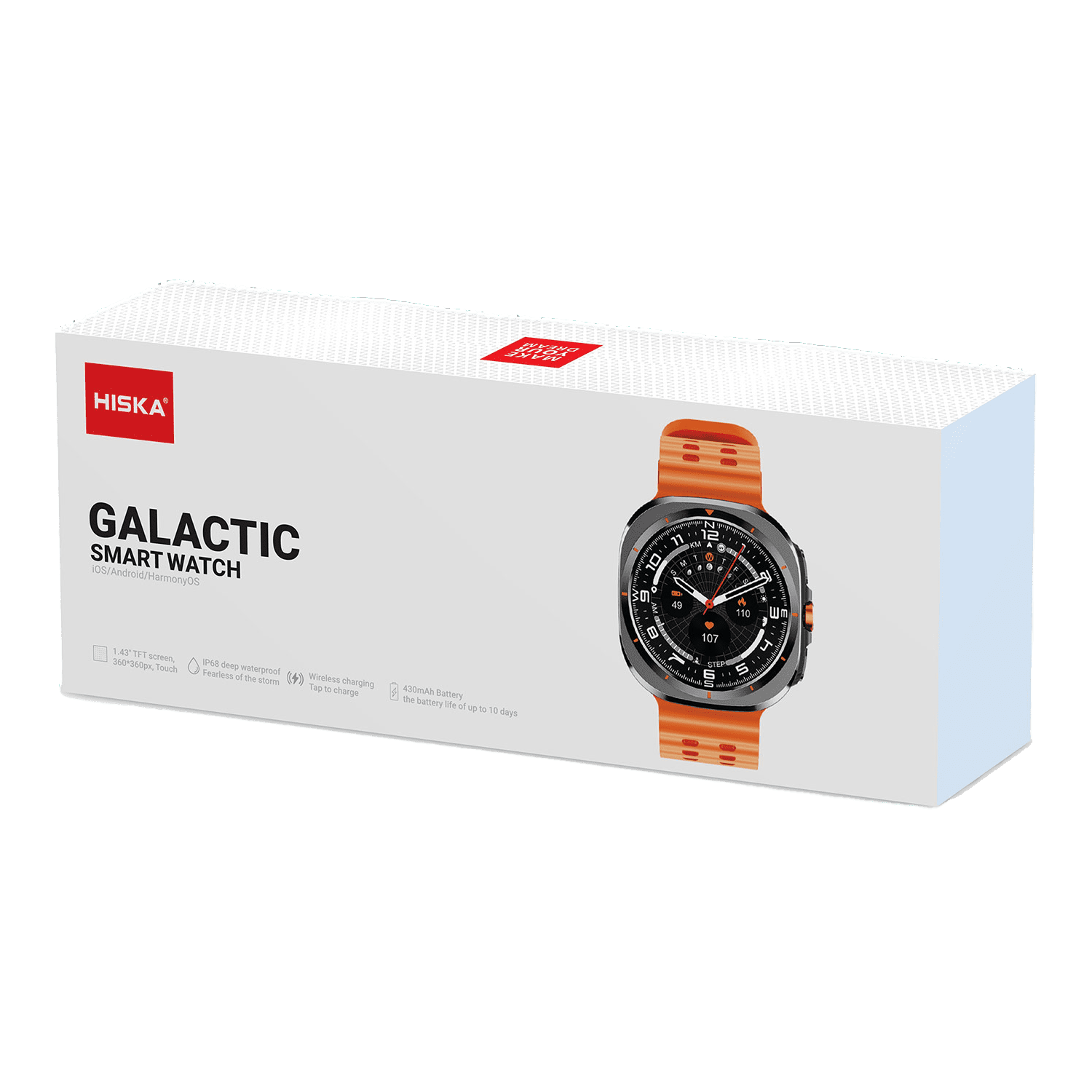 ساعت هوشمند HISKA GALACTIC بسته بندی