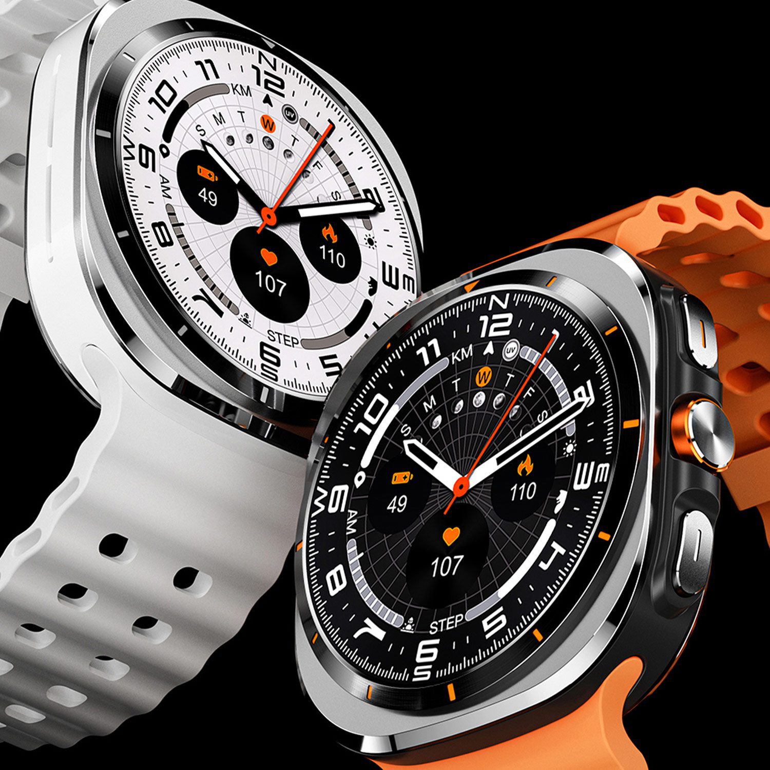 ساعت هوشمند HISKA GALACTIC رنگ سفید و نارنجی
